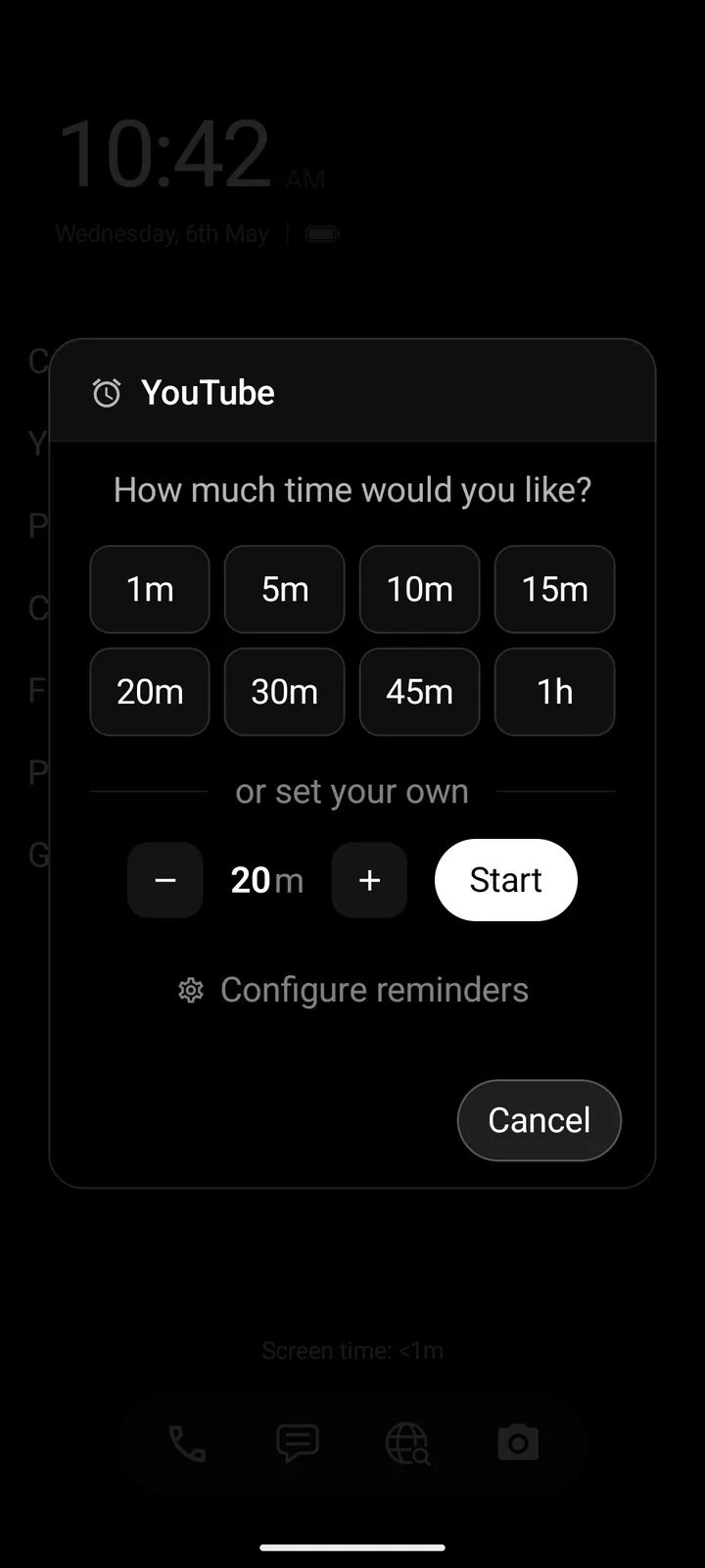 Stillr timer screen